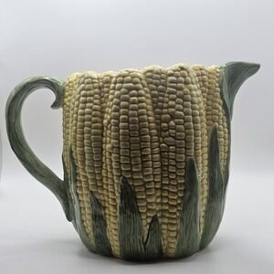 Vintage Fitz & Floyd Yellow Corn Ceramic Pitcher 1981  2 1/4qt‎ HTF